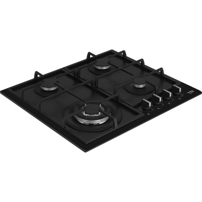 Plita incorporabila BEKO HBIAG64225SB, Gaz, 4 arzatoare, Wok, negru WALTI