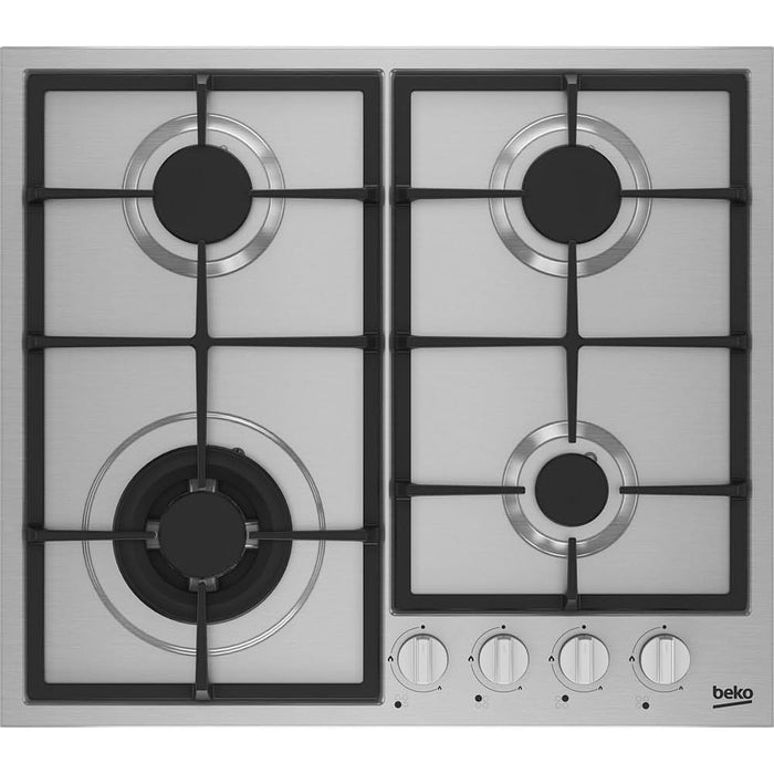 Plita incorporabila BEKO HBIAG64225SX, Gaz, 4 arzatoare, Wok, inox WALTI