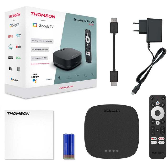 Mediaplayer THOMSON Streaming Box Plus 270, 4K, Wi-Fi, Bluetooth, HDMI, HDR10, negru WALTI