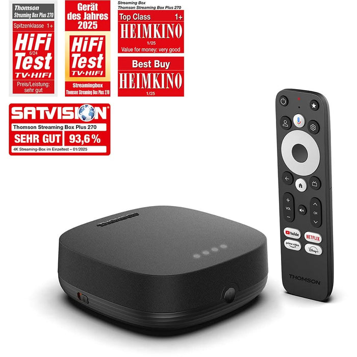 Mediaplayer THOMSON Streaming Box Plus 270, 4K, Wi-Fi, Bluetooth, HDMI, HDR10, negru WALTI