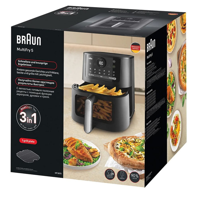 Friteuza cu aer cald BRAUN MultiFry 5 HF5075, 6l, 1.6kg, 2400W, negru-argintiu WALTI