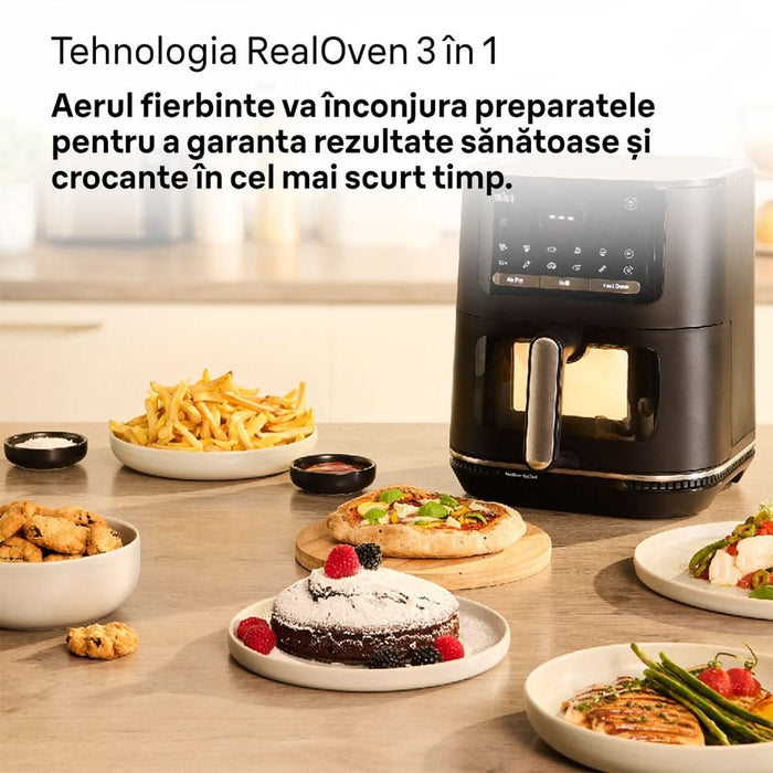Friteuza cu aer cald BRAUN MultiFry 5 HF5075, 6l, 1.6kg, 2400W, negru-argintiu WALTI