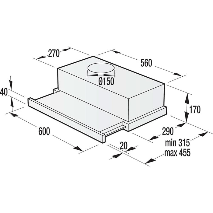 Hota incorporabila telescopica GORENJE BHP62CLI, 1 motor, 435 m3/h, L 60 cm, bej - WALTI WALTI