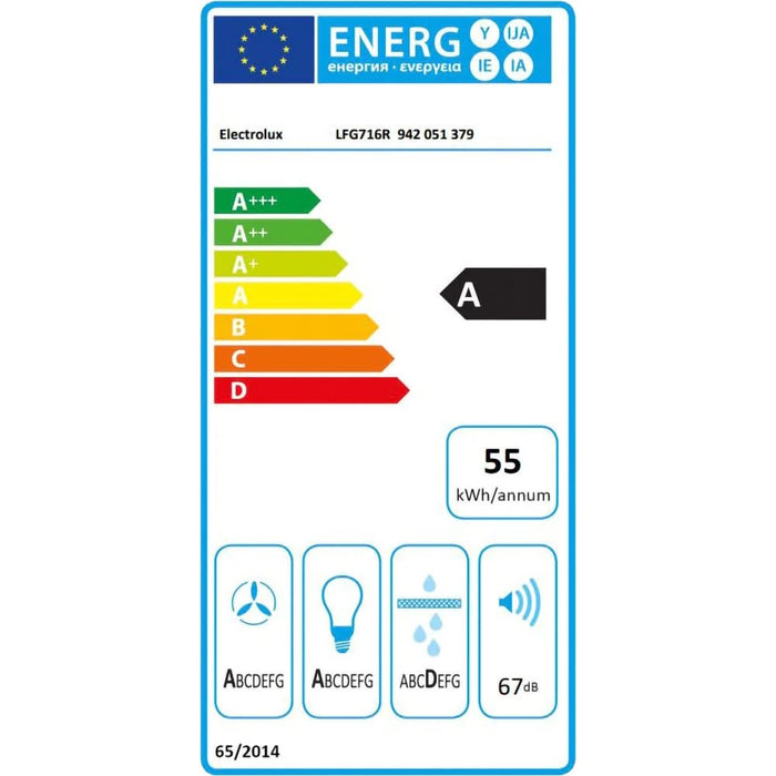 Hota incorporabila ELECTROLUX LFG716R, 1 motor, 700 m3/h, L 54 cm, negru WALTI