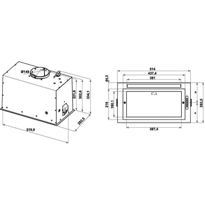 Hota incorporabila WHIRLPOOL WCT3 63F LTK, 1 motor, 550 m3/h, L 50 cm, negru WALTI
