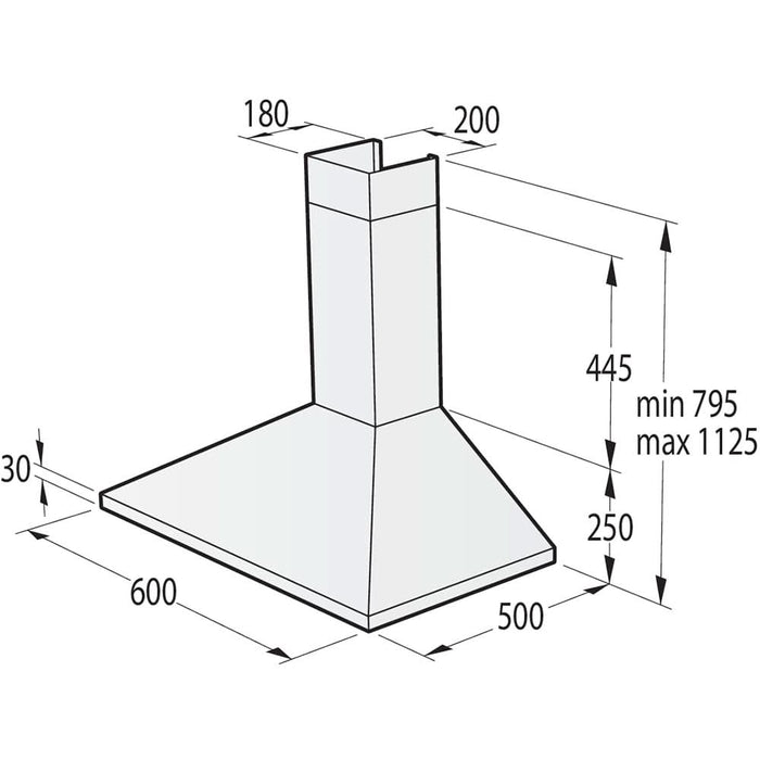 Hota decorativa GORENJE WHC63CLI, 1 motor, 650 m3/h, L 60 cm, bej WALTI