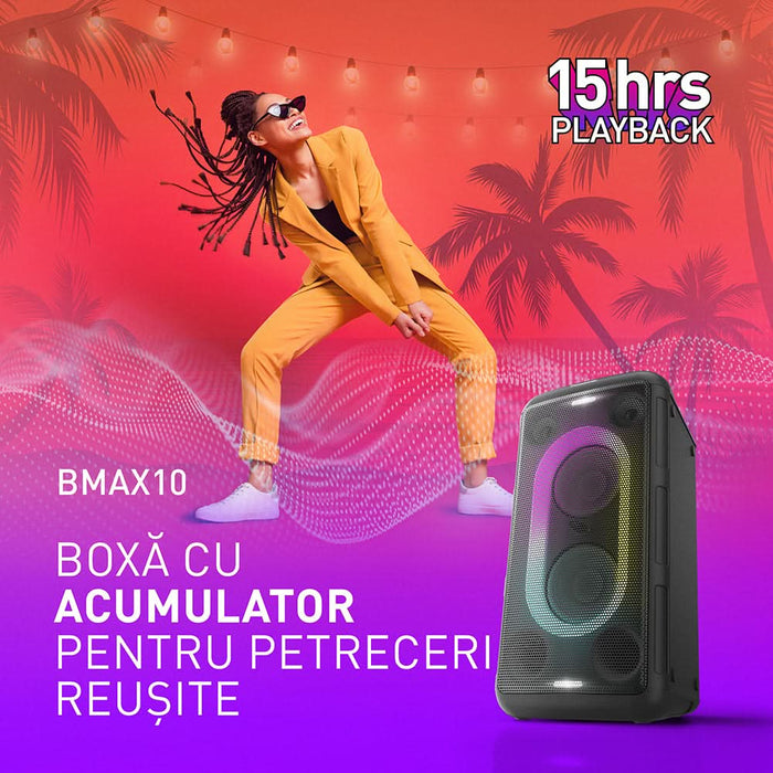 Boxa portabila PANASONIC SC-BMAX10, 150W RMS, Bluetooth, negru WALTI
