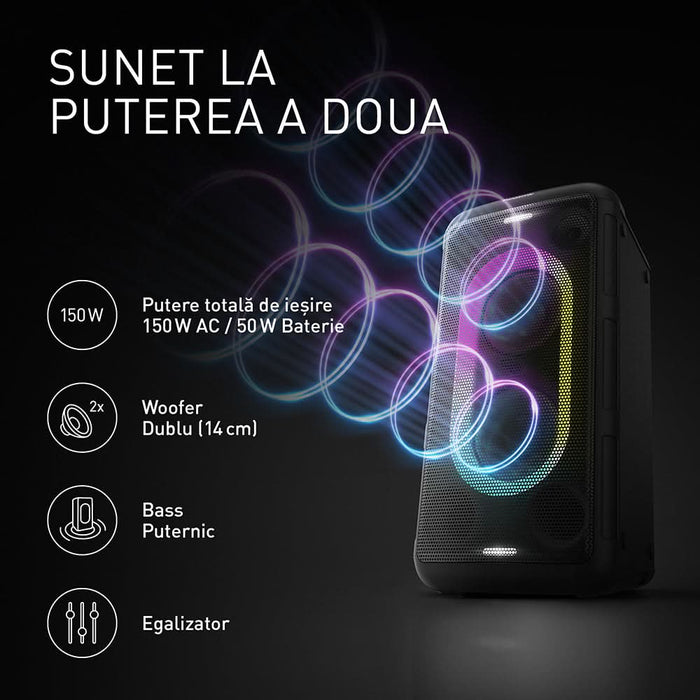 Boxa portabila PANASONIC SC-BMAX10, 150W RMS, Bluetooth, negru WALTI