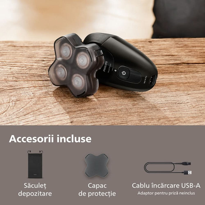 Aparat de ras pentru cap PHILIPS Pro Series 5000 HS5980/15, autonomie 60 min, 4 elemente de ras, negru WALTI