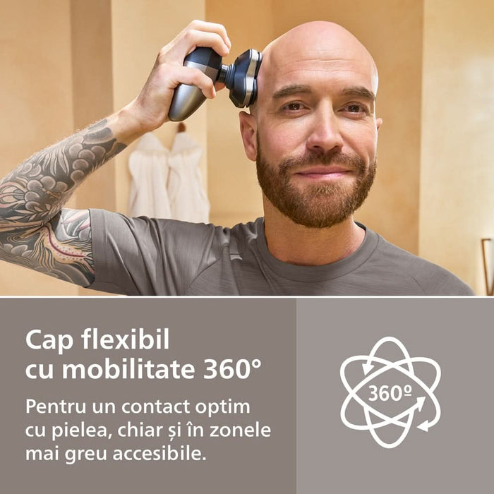 Aparat de ras pentru cap PHILIPS Pro Series 7000 HS7980/15, autonomie 90 min, 4 elemente de ras, argintiu WALTI