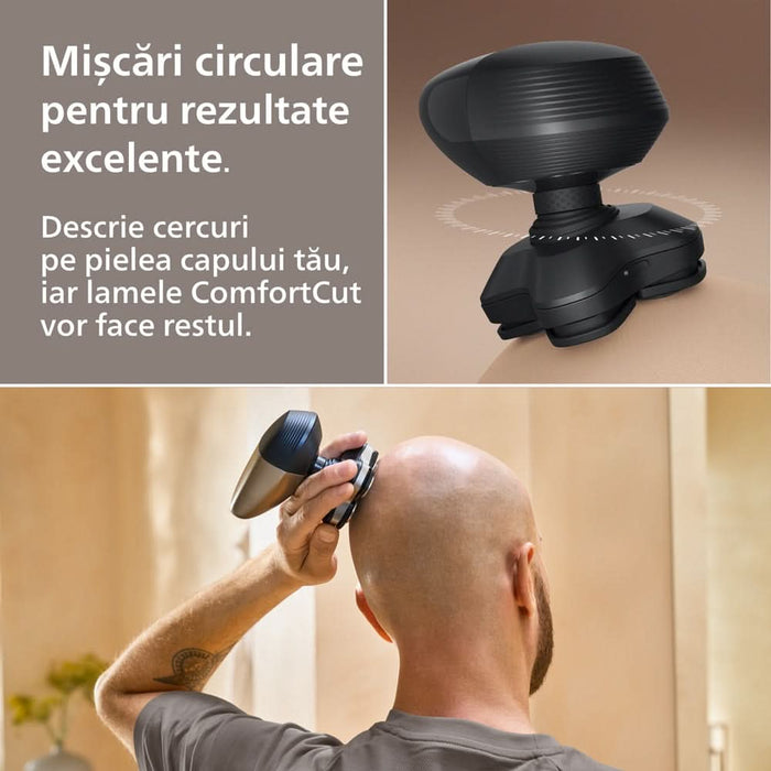 Aparat de ras pentru cap PHILIPS Pro Series 7000 HS7980/15, autonomie 90 min, 4 elemente de ras, argintiu WALTI