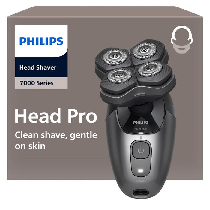 Aparat de ras pentru cap PHILIPS Pro Series 7000 HS7980/15, autonomie 90 min, 4 elemente de ras, argintiu WALTI
