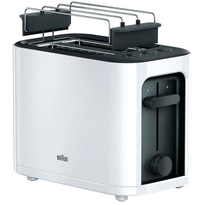 Prajitor de paine BRAUN Purease HT3010WH, 2 felii, 1000W, alb-negru WALTI