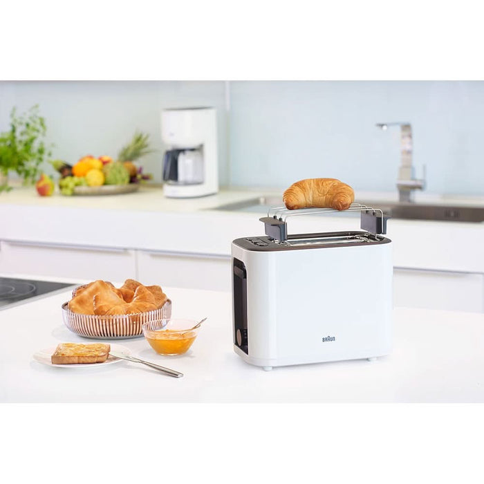 Prajitor de paine BRAUN Purease HT3010WH, 2 felii, 1000W, alb-negru WALTI