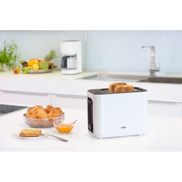 Prajitor de paine BRAUN Purease HT3010WH, 2 felii, 1000W, alb-negru WALTI