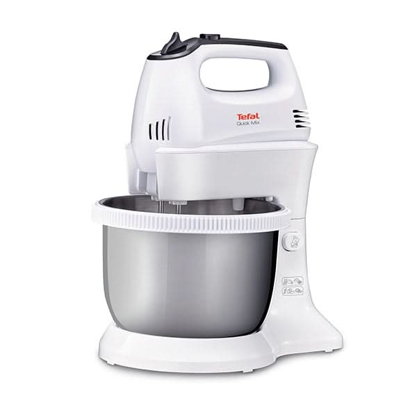Mixer cu bol TEFAL Quick Mix HT312138, 3.5l, 300W, 5 trepte viteza, alb-argintiu WALTI