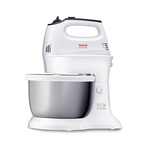 Mixer cu bol TEFAL Quick Mix HT312138, 3.5l, 300W, 5 trepte viteza, alb-argintiu WALTI