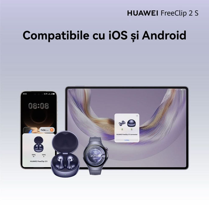 Casti HUAWEI FreeClip 2 S, True wireless, Bluetooth, Open-ear, Microfon, Deepsea Blue WALTI