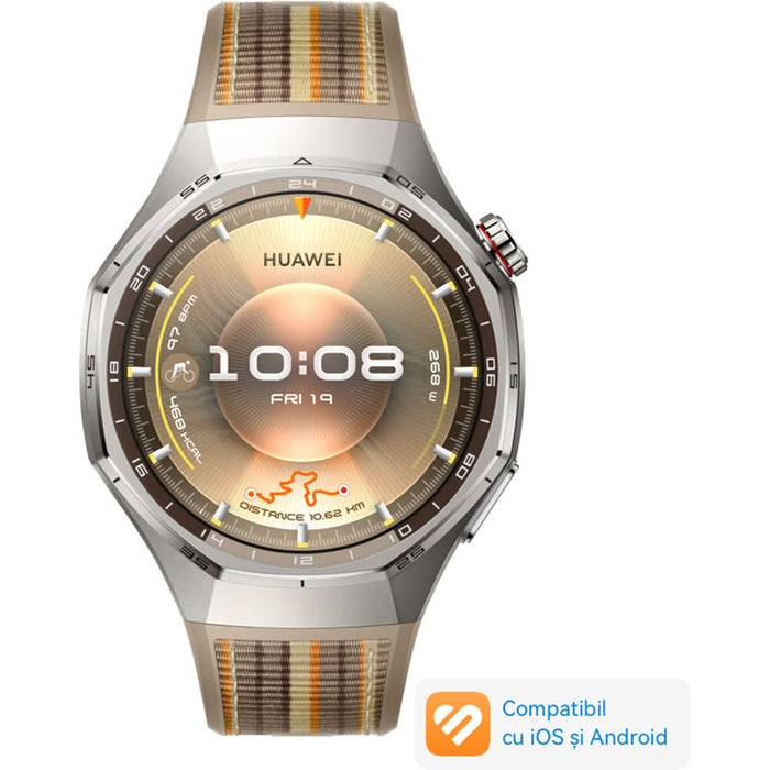 Smartwatch HUAWEI Watch GT 6 Pro, 46mm, GPS, Android/iOS, Brown Woven Strap WALTI