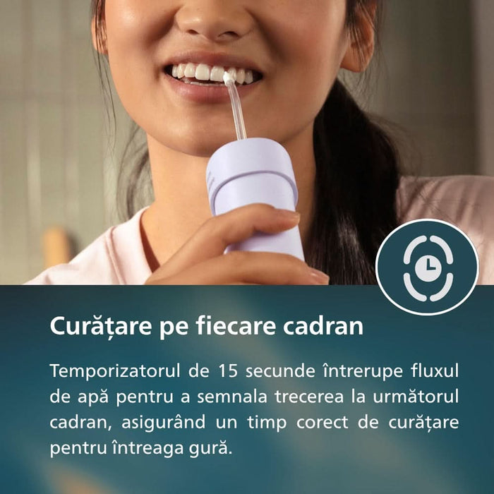 Irigator bucal PHILIPS Sonicare Compact Flosser 1000 HX3333/23, 2 capete, mov WALTI