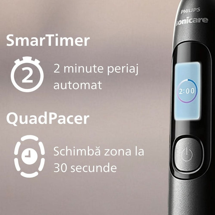 Periuta de dinti electrica PHILIPS Sonicare Advanced Clean HX3792/11, 31000 miscari/min, 5 programe, 1 capat, negru WALTI