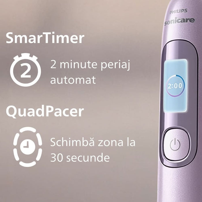 Periuta de dinti electrica PHILIPS Sonicare Advanced Clean HX3792/12, 31000 miscari/min, 5 programe, 1 capat, roz WALTI