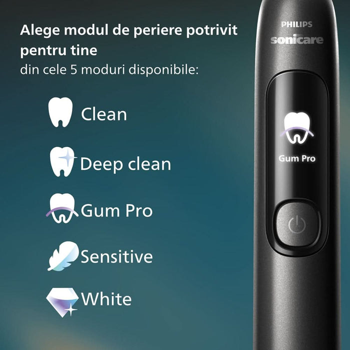 Periuta de dinti electrica PHILIPS Sonicare Advanced Clean HX3792/11, 31000 miscari/min, 5 programe, 1 capat, negru WALTI