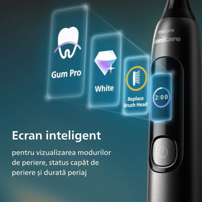 Periuta de dinti electrica PHILIPS Sonicare Advanced Clean HX3792/11, 31000 miscari/min, 5 programe, 1 capat, negru WALTI