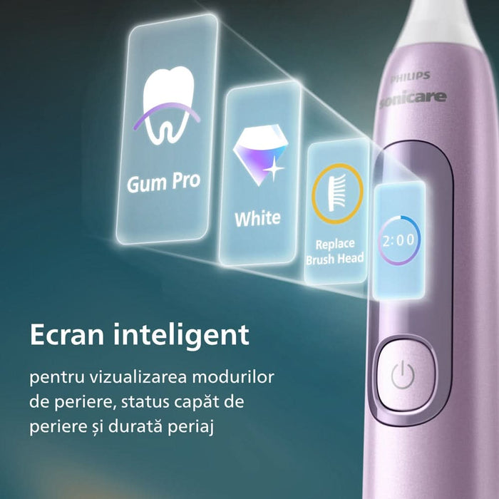 Periuta de dinti electrica PHILIPS Sonicare Advanced Clean HX3792/12, 31000 miscari/min, 5 programe, 1 capat, roz WALTI