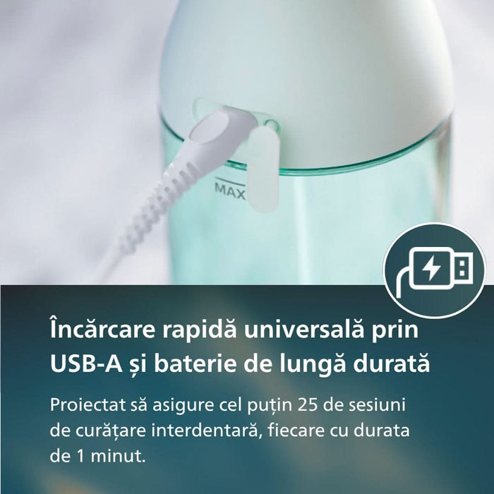 Irigator bucal PHILIPS Sonicare Power Flosser 3000 HX3826/24, 2 capete, verde WALTI
