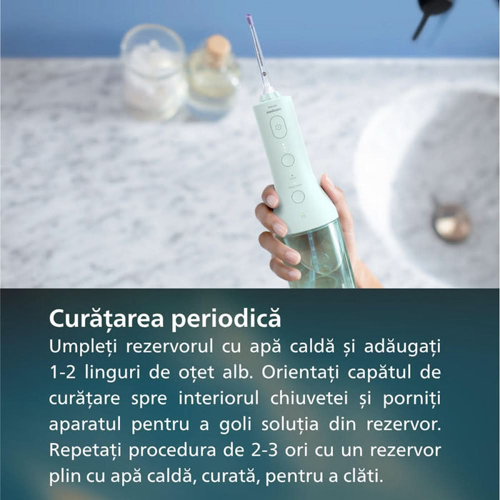 Irigator bucal PHILIPS Sonicare Power Flosser 3000 HX3826/24, 2 capete, verde WALTI