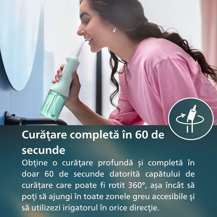 Irigator bucal PHILIPS Sonicare Power Flosser 3000 HX3826/24, 2 capete, verde WALTI