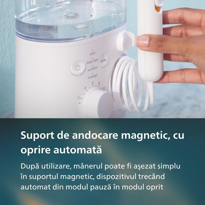 Irigator bucal PHILIPS Sonicare 7000 HX3911/40, 10 viteze, 4 capete, alb WALTI