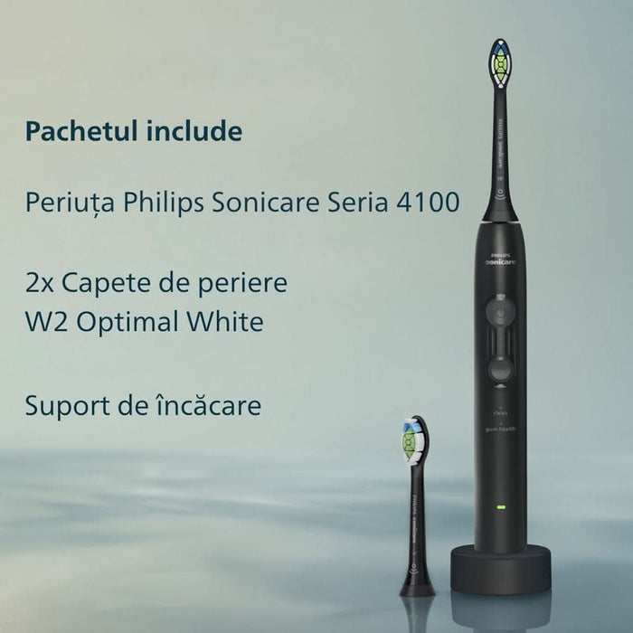 Periuta de dinti electrica PHILIPS Sonicare HX4042/52, 31000 miscari/min, 4 programe, 2 capate, negru WALTI