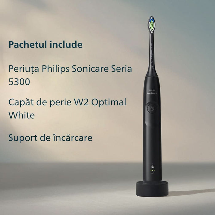 Periuta de dinti electrica PHILIPS Sonicare 5300 HX7101/01, 62000 miscari/min, 1 program, 1 capat, negru WALTI