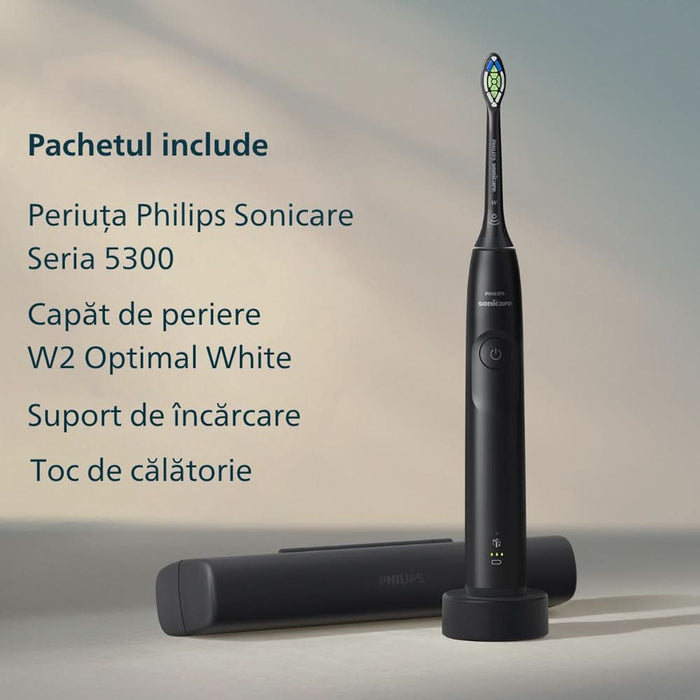 Periuta de dinti electrica PHILIPS Sonicare 5300 HX7101/02, 62000 miscari/min, 1 program, 1 capat, negru WALTI