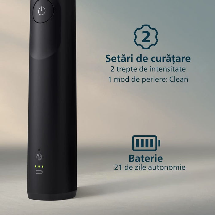 Periuta de dinti electrica PHILIPS Sonicare 5300 HX7101/02, 62000 miscari/min, 1 program, 1 capat, negru WALTI