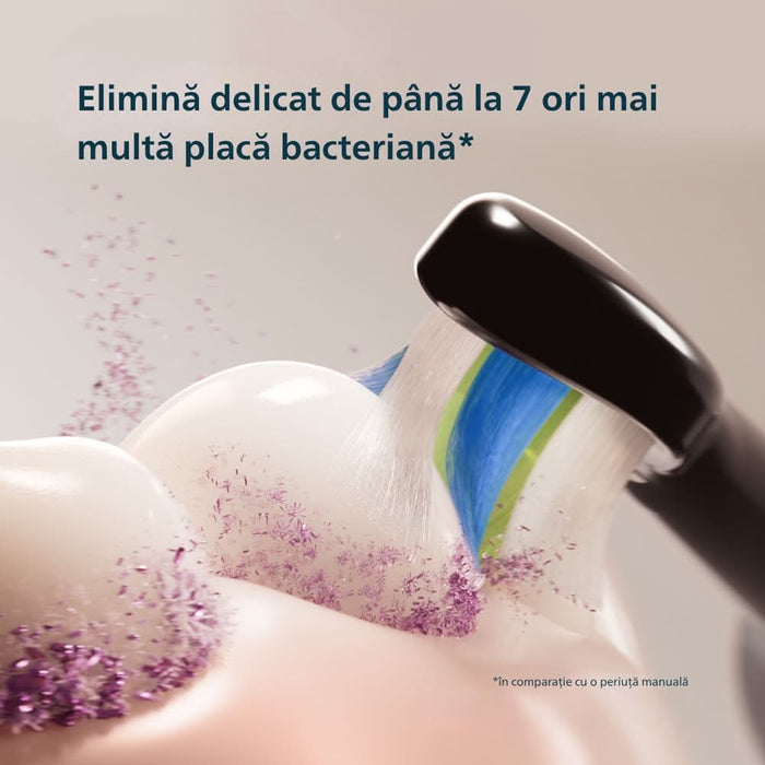 Periuta de dinti electrica PHILIPS Sonicare 5300 HX7101/02, 62000 miscari/min, 1 program, 1 capat, negru WALTI