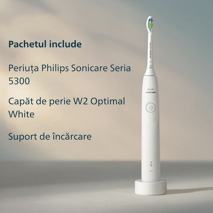 Periuta de dinti electrica PHILIPS Sonicare 5300 HX7108/01, 62000 miscari/min, 1 program, 1 capat, alb WALTI