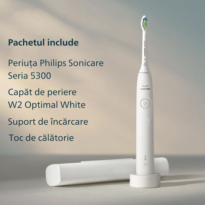 Periuta de dinti electrica PHILIPS Sonicare 5300 HX7108/02, 62000 miscari/min, 1 program, 1 capat, alb WALTI