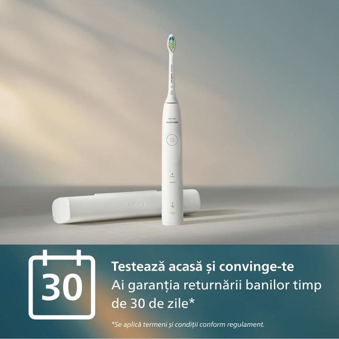 Set 2 Periute de dinti electrice PHILIPS Sonicare 5500 HX7119/01, 62000 miscari/min, 2 programe, 2 capete, alb-albastru inchis WALTI