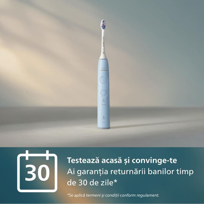 Periuta de dinti electrica PHILIPS Sonicare 6100 HX7406/02, 62000 miscari/min, 2 programe, 1 capat, albastru deschis WALTI