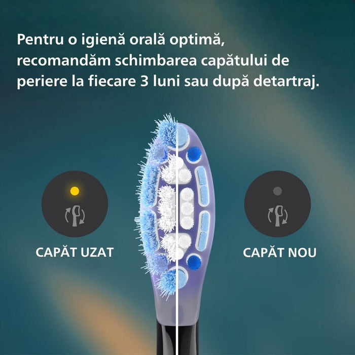 Periuta de dinti electrica PHILIPS Sonicare 7100 HX7423/01, 62000 miscari/min, 4 programe, 2 capete, albastru inchis WALTI