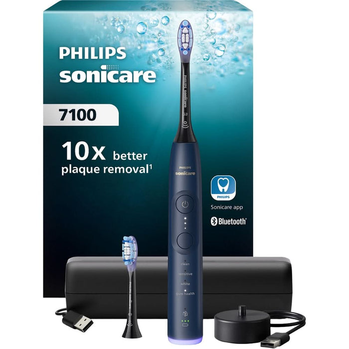 Periuta de dinti electrica PHILIPS Sonicare 7100 HX7423/01, 62000 miscari/min, 4 programe, 2 capete, albastru inchis WALTI