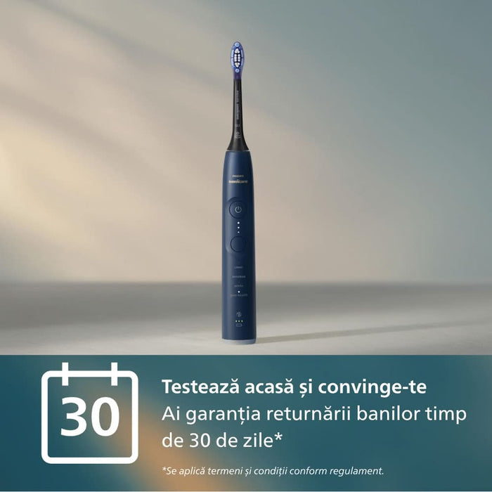 Periuta de dinti electrica PHILIPS Sonicare 7100 HX7423/01, 62000 miscari/min, 4 programe, 2 capete, albastru inchis WALTI