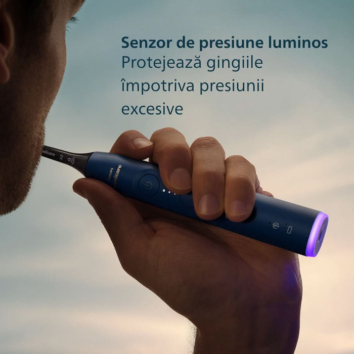 Periuta de dinti electrica PHILIPS Sonicare 7100 HX7423/01, 62000 miscari/min, 4 programe, 2 capete, albastru inchis WALTI