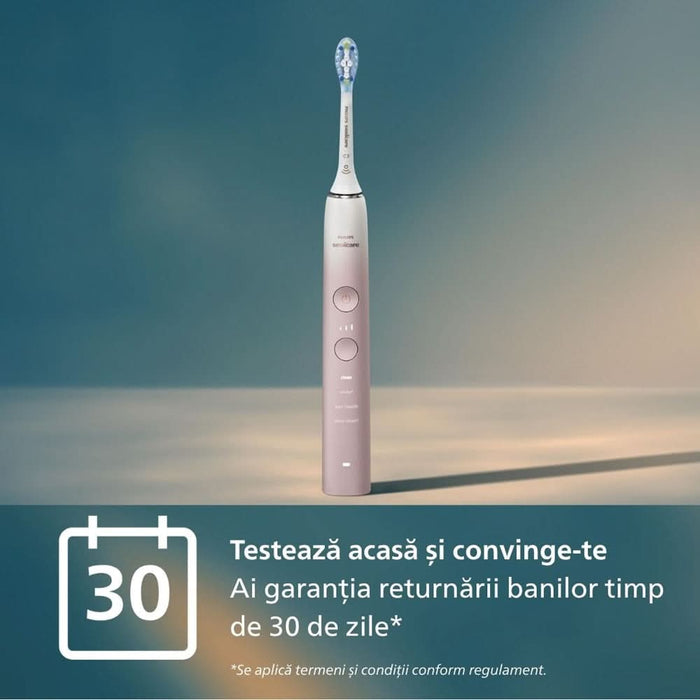 Periuta de dinti electrica PHILIPS Sonicare DiamondClean Series 9000 HX9911/84, 62000 miscari/min, 4 programe, 1 capat, roz WALTI