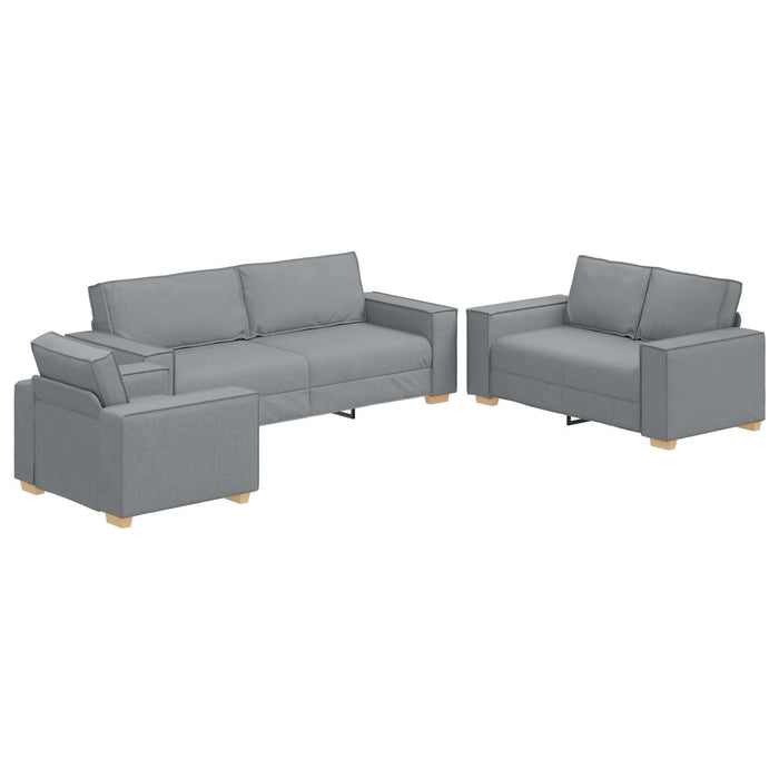Set canapea, 3 piese, perne gri deschis, textil - WALTI WALTI