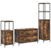 Set mobilier baie, 3 piese, stejar fumuriu, lemn prelucrat - WALTI WALTI