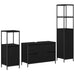 Set de mobilier pentru baie 3 piese - Stejar negru din lemn prelucrat - WALTI WALTI